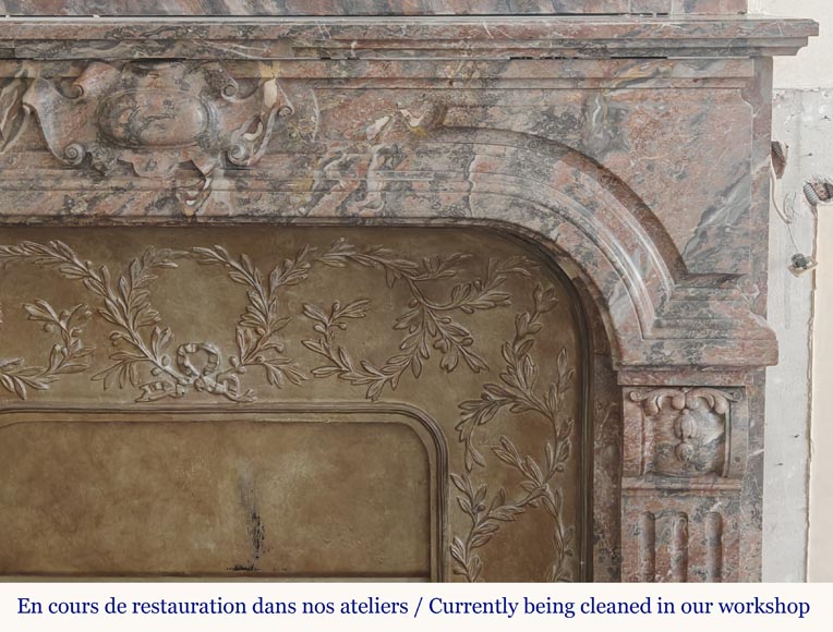  Regency style fireplace in Rouge Royal marble-4