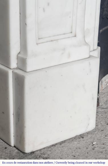 Napoleon III style fireplace in half-statuary marble decorated with a garland-8