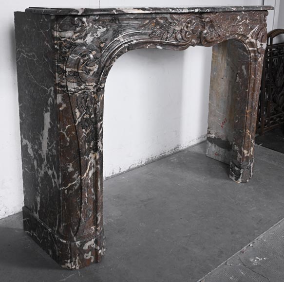 Louis XV period fireplace in red Rance marble-4