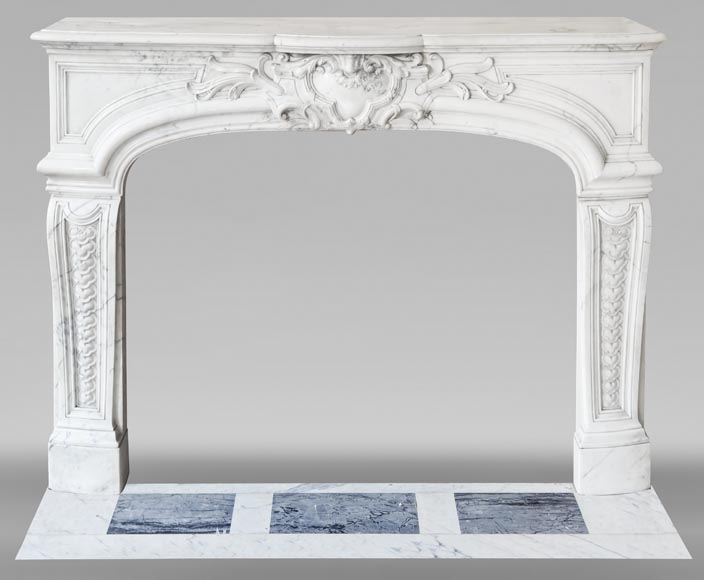 Regency style fireplace in half-statuary marble-0