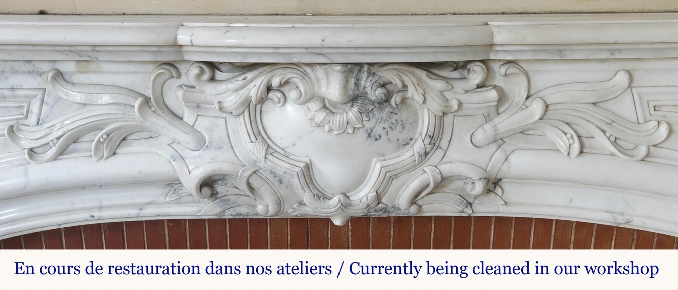 Regency style fireplace in half-statuary marble-1