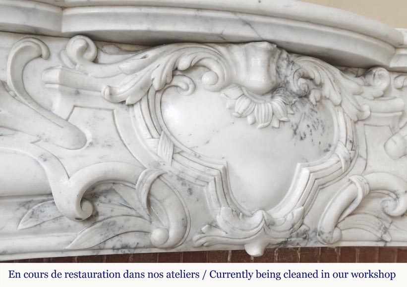 Regency style fireplace in half-statuary marble-2