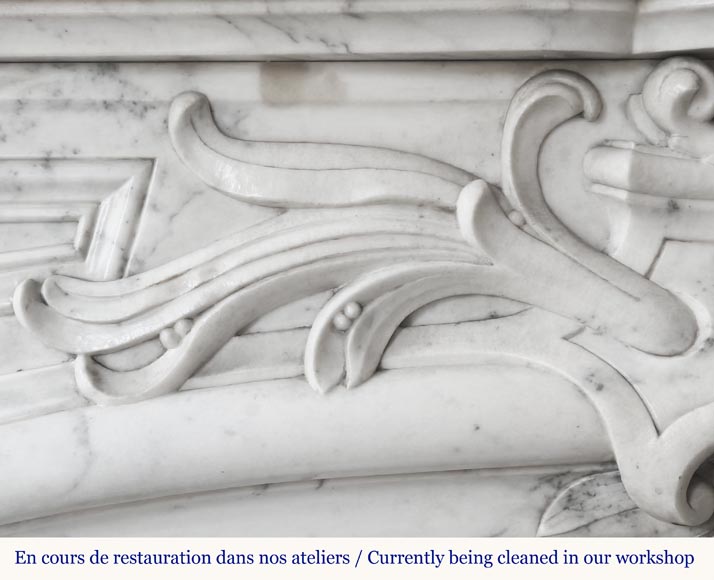 Regency style fireplace in half-statuary marble-3