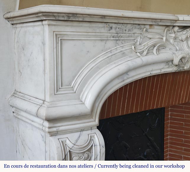 Regency style fireplace in half-statuary marble-5