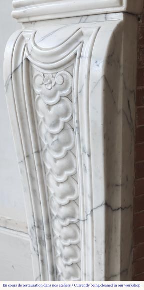Regency style fireplace in half-statuary marble-6