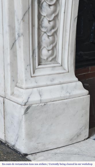 Regency style fireplace in half-statuary marble-7