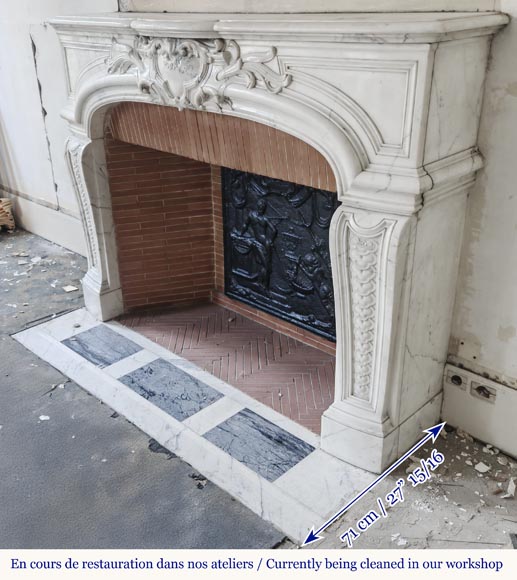 Regency style fireplace in half-statuary marble-8