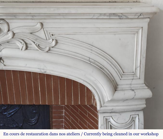 Regency style fireplace in half-statuary marble-9