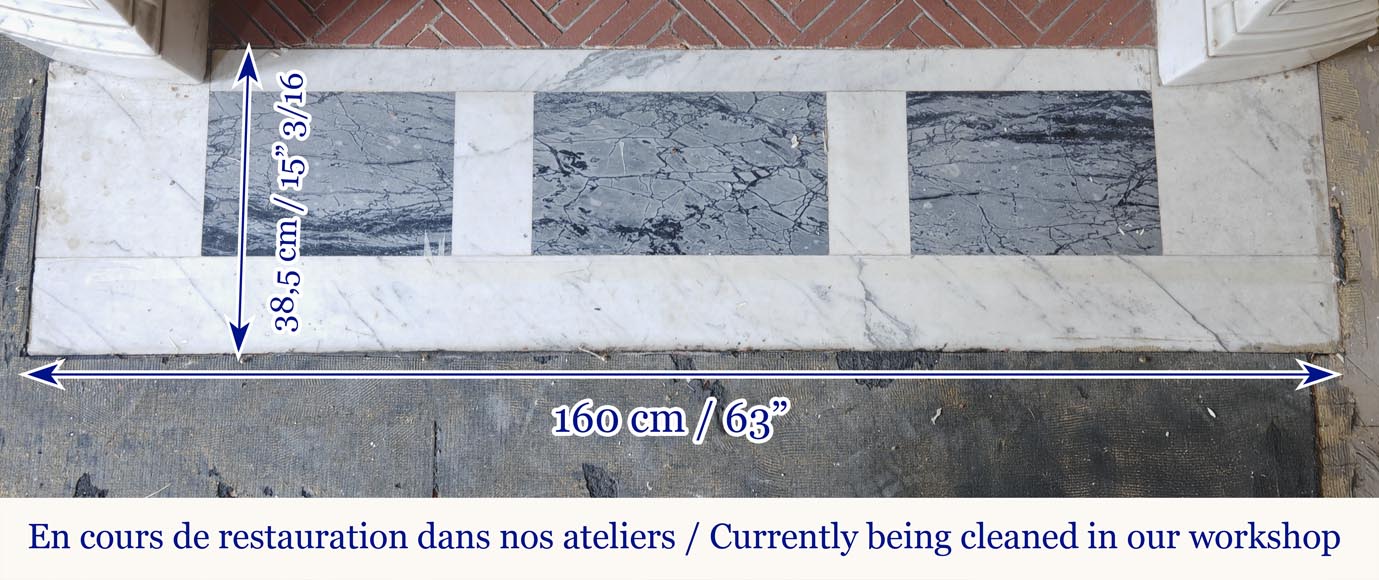 Regency style fireplace in half-statuary marble-11