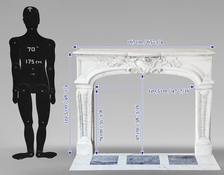 Regency style fireplace in half-statuary marble-13