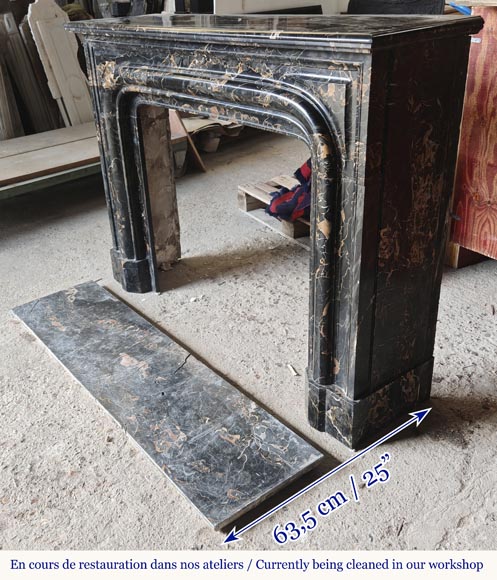  Louis XIV style fireplace with Portor marble boudin-5