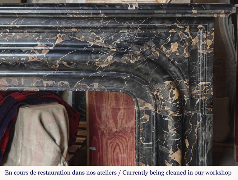  Louis XIV style fireplace with Portor marble boudin-6