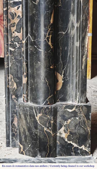  Louis XIV style fireplace with Portor marble boudin-7