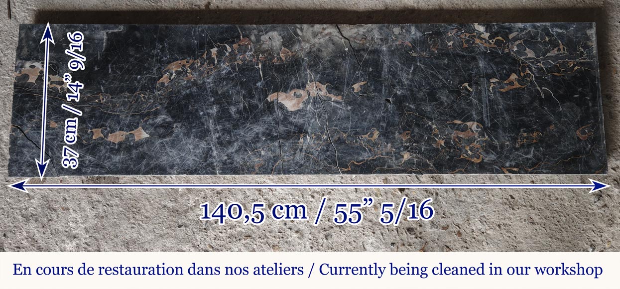  Louis XIV style fireplace with Portor marble boudin-8