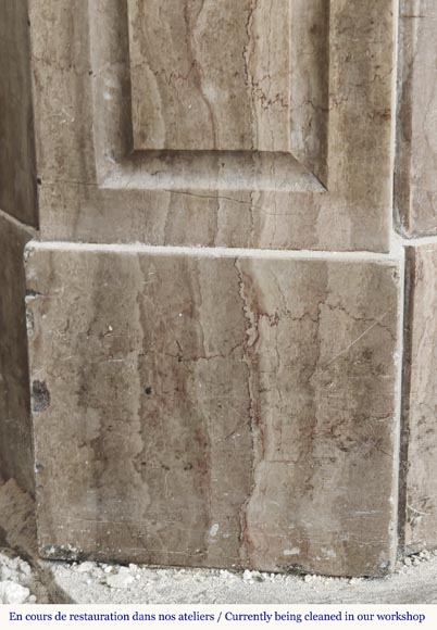 Louis XV style fireplace, Pompadour model, in Lunel marble-4