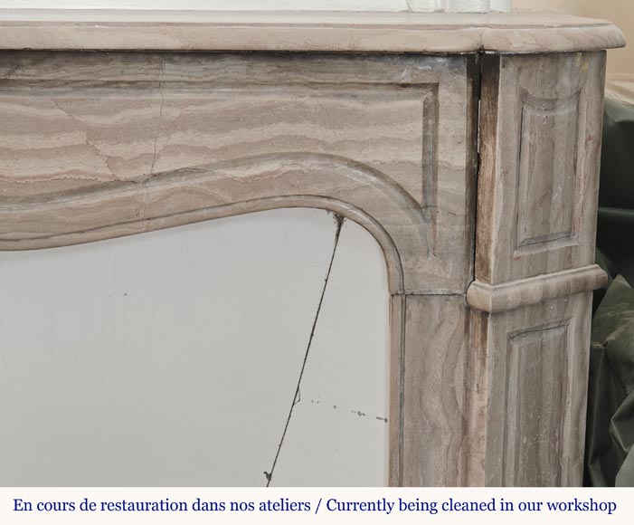 Louis XV style fireplace, Pompadour model, in Lunel marble-5