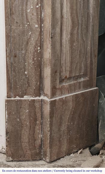 Louis XV style fireplace, Pompadour model, in Lunel marble-6