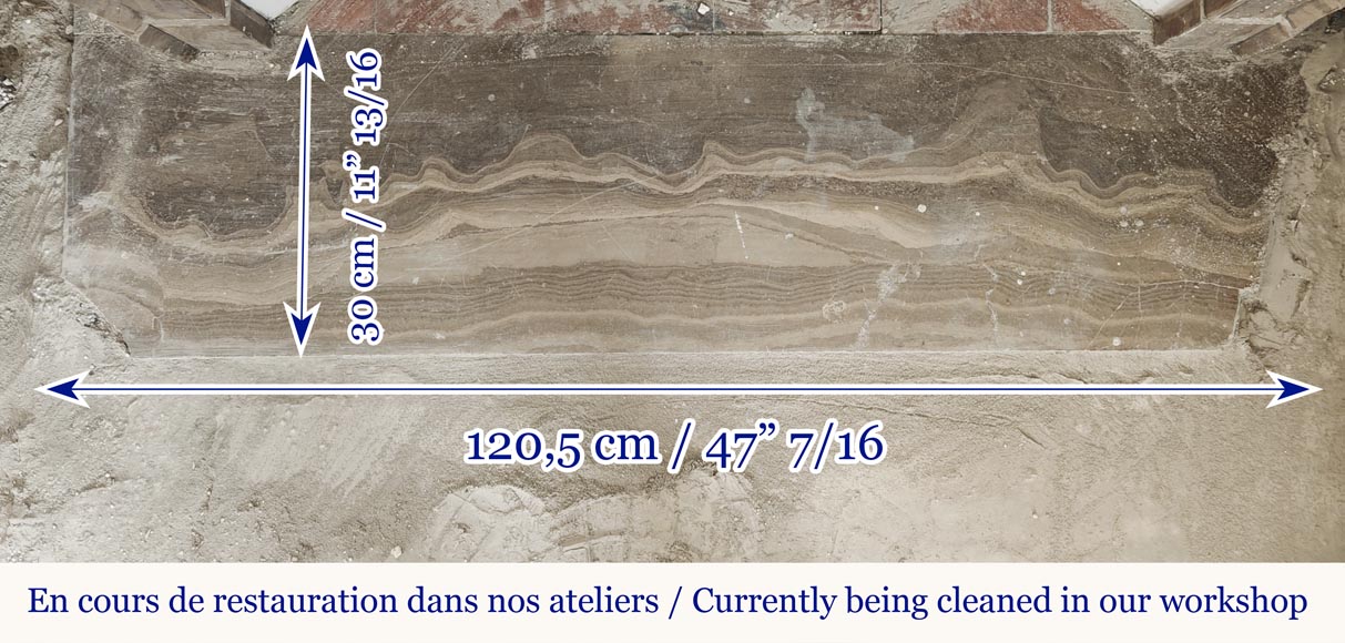 Louis XV style fireplace, Pompadour model, in Lunel marble-7