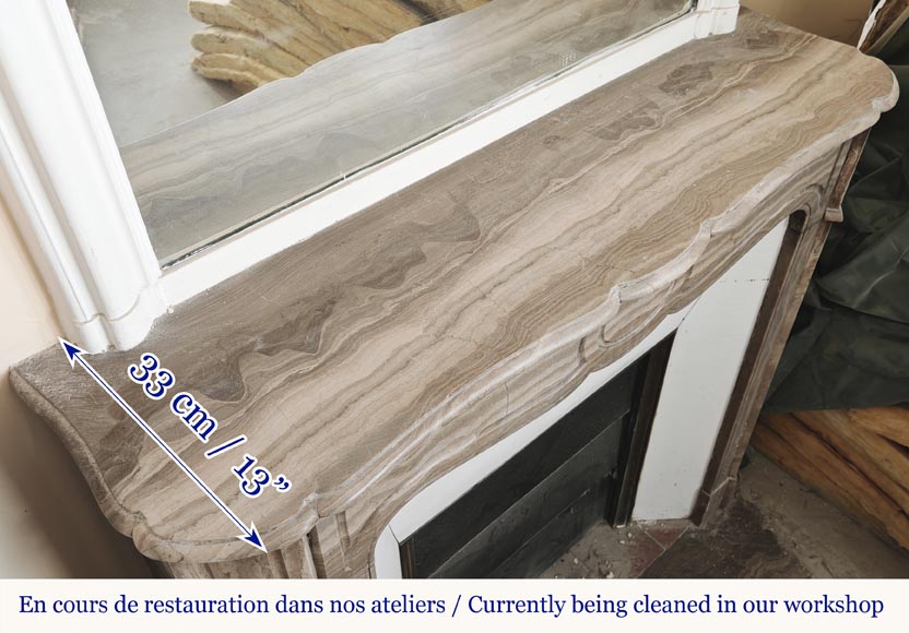 Louis XV style fireplace, Pompadour model, in Lunel marble-8