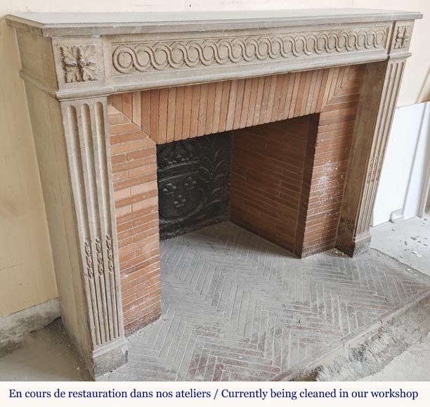  Louis XVI period stone fireplace-2