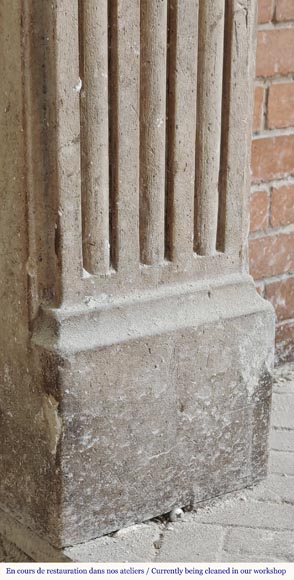  Louis XVI period stone fireplace-5