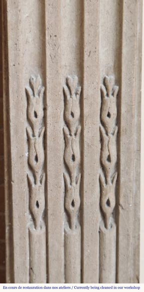  Louis XVI period stone fireplace-8
