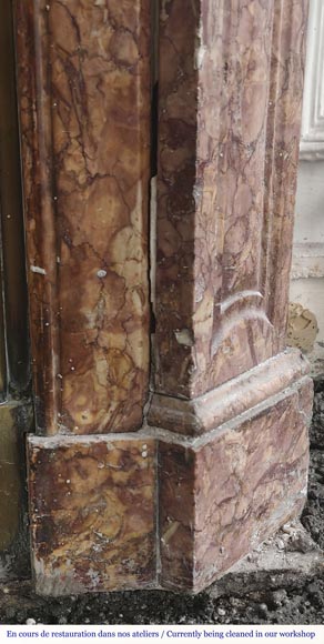  Louis XV style fireplace, Pompadour model, in Spanish Brocatelle marble-7