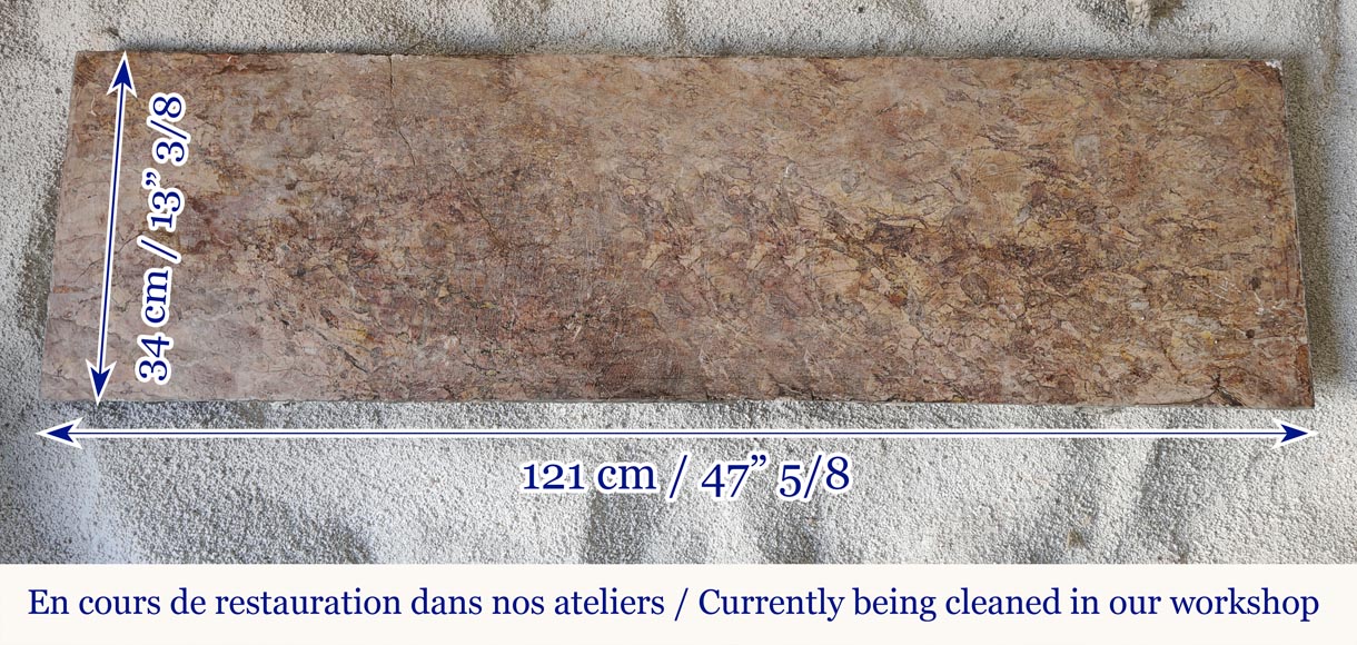  Louis XV style fireplace, Pompadour model, in Spanish Brocatelle marble-9