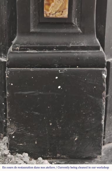 Napoleon III style fireplace in fine black marble and onyx-5