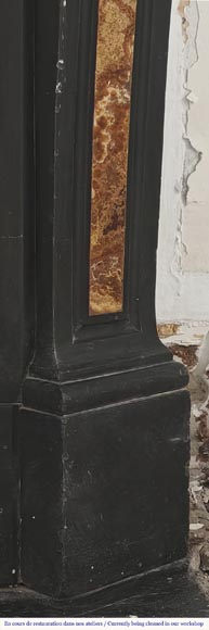 Napoleon III style fireplace in fine black marble and onyx-8