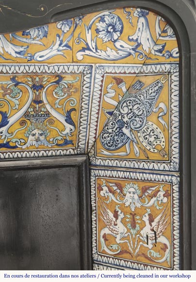 Napoleon III style fireplace in fine black marble and onyx-10