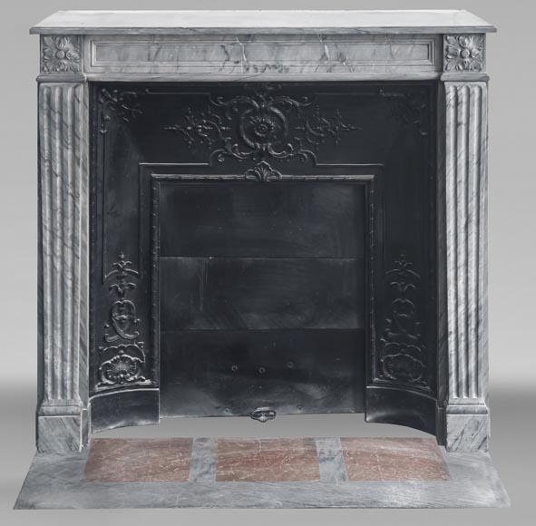 Louis XVI style fireplace in blue turquoise marble-0