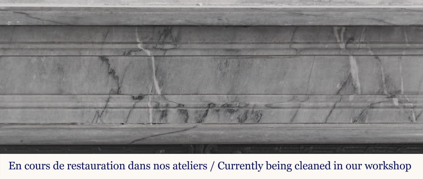 Louis XVI style fireplace in blue turquoise marble-1