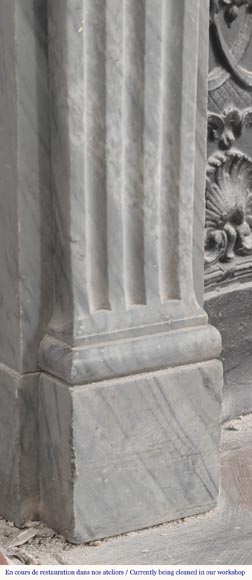 Louis XVI style fireplace in blue turquoise marble-4