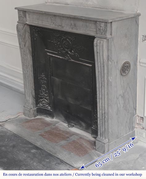 Louis XVI style fireplace in blue turquoise marble-5