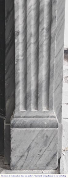 Louis XVI style fireplace in blue turquoise marble-7