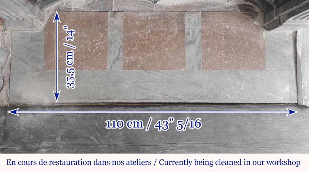 Louis XVI style fireplace in blue turquoise marble-9