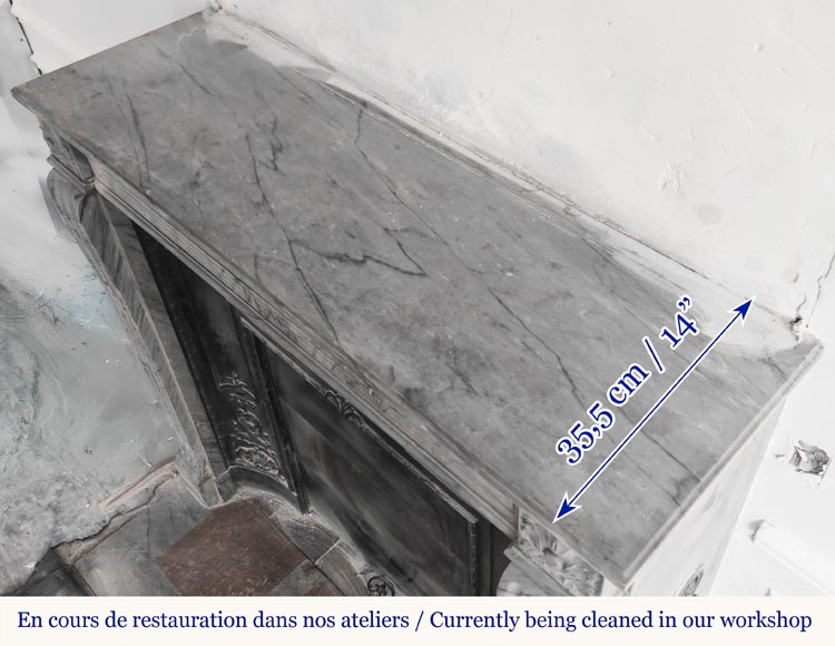 Louis XVI style fireplace in blue turquoise marble-10