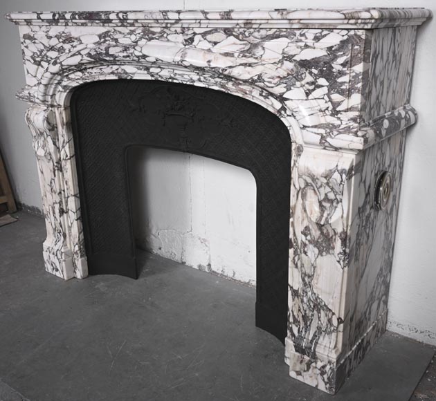 Regency style fireplace in purple breccia marble-6