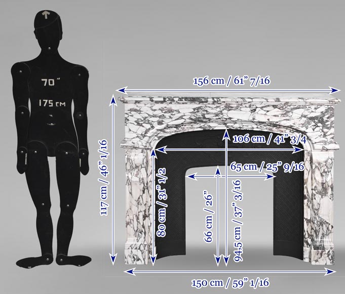 Regency style fireplace in purple breccia marble-11