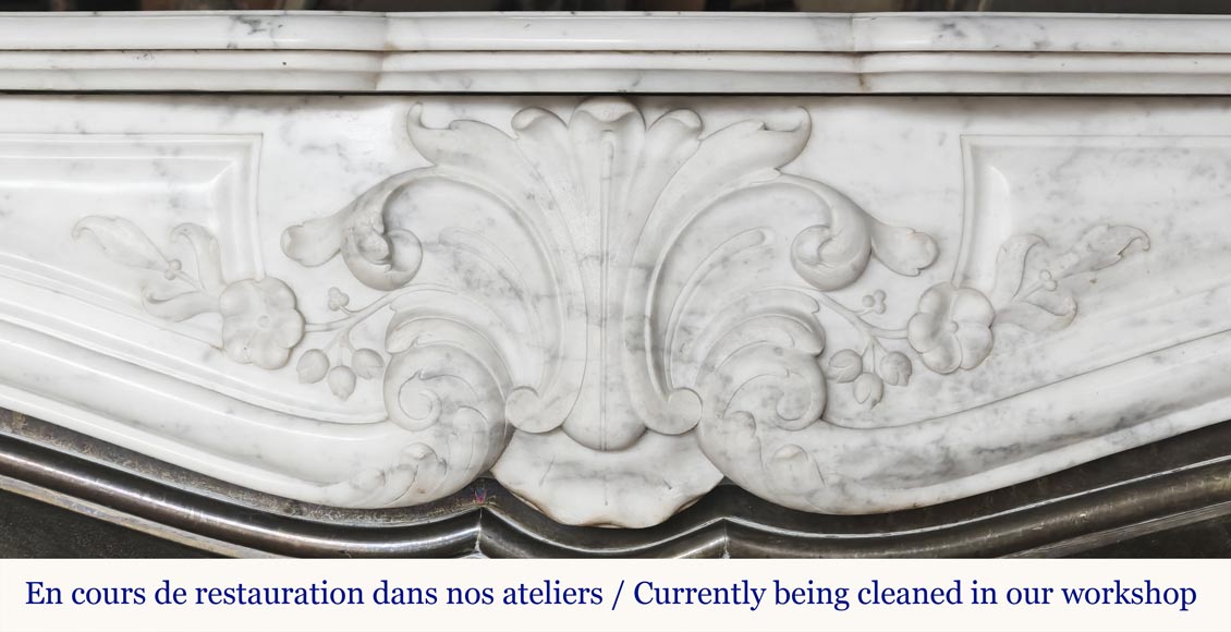 Louis XV style fireplace decorated with a palmette-1