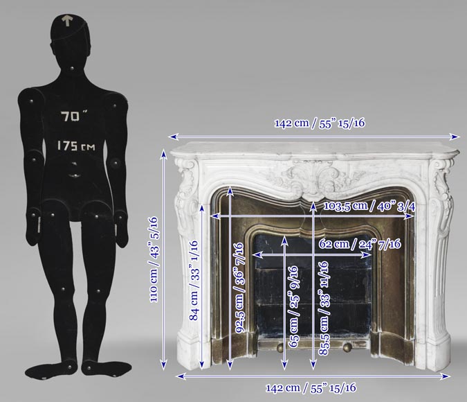 Louis XV style fireplace decorated with a palmette-13