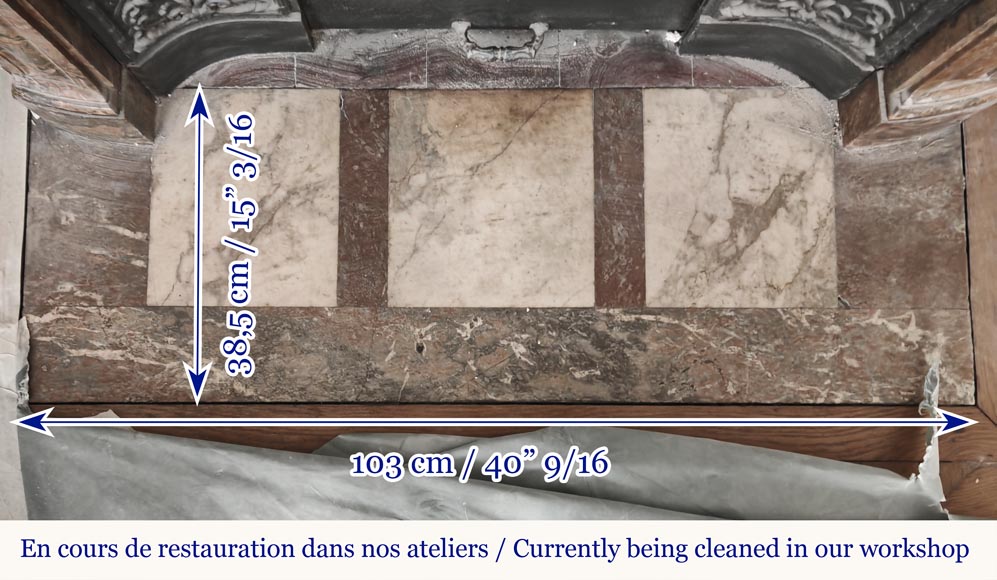 Regency style fireplace in red marble-7