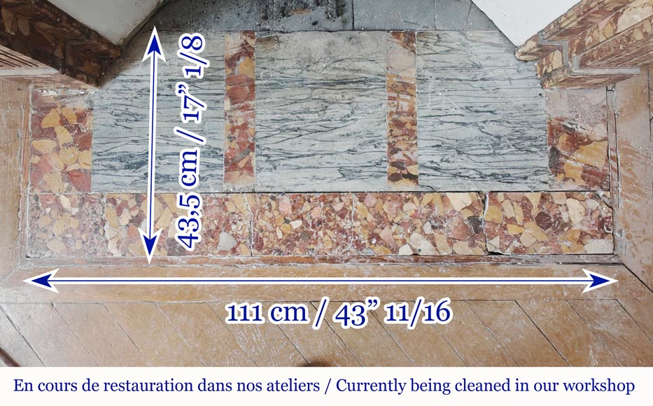 Louis XVI style fluted fireplace, in red Breccia d'Alep marble-6