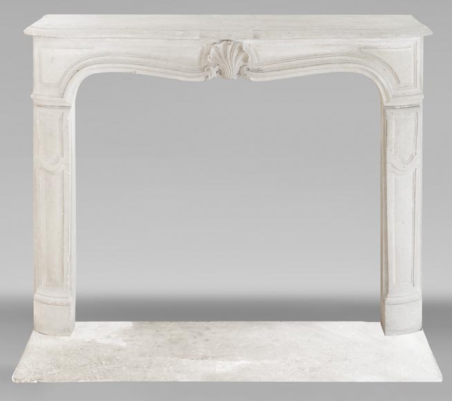 Louis XV style stone fireplace, decorated with a shell-0