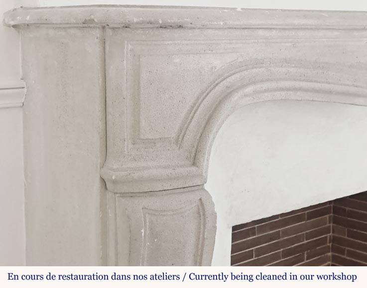 Louis XV style stone fireplace, decorated with a shell-4