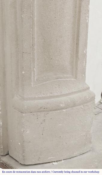 Louis XV style stone fireplace, decorated with a shell-5