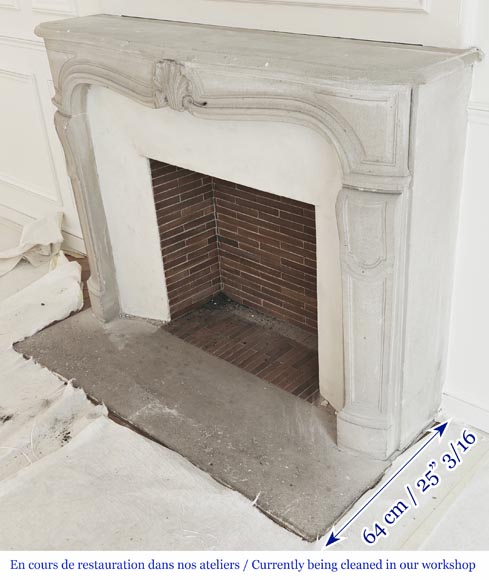 Louis XV style stone fireplace, decorated with a shell-6