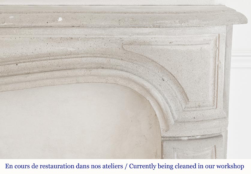 Louis XV style stone fireplace, decorated with a shell-7