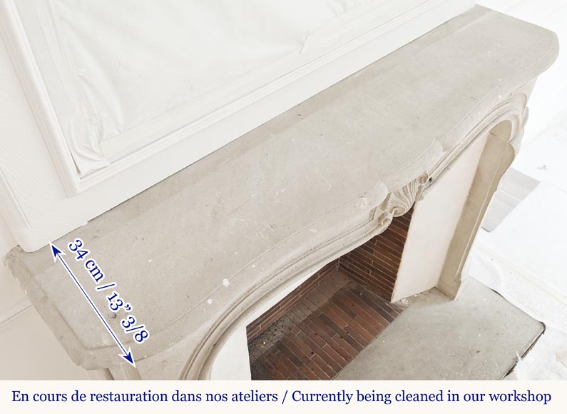 Louis XV style stone fireplace, decorated with a shell-10